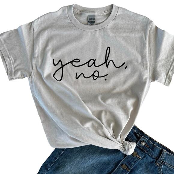 “Yeah, no." Ice Gray X-Large Women's T-Shirt Short Sleeve - Picture 1 of 6